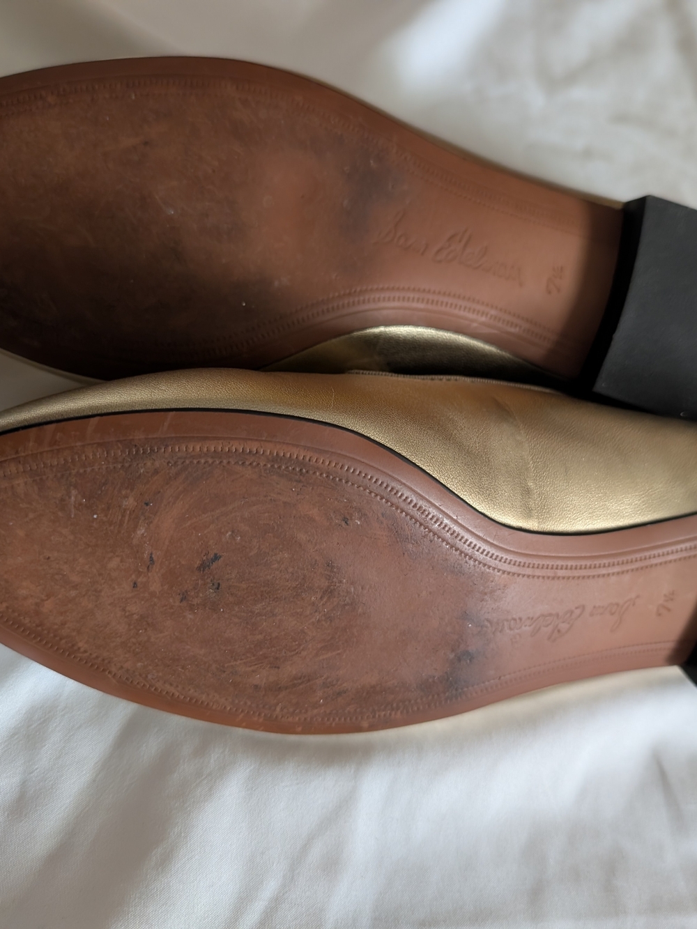 Sam Edelman Metallic Slip-On Loafers in Gold - Picture 5 of 5